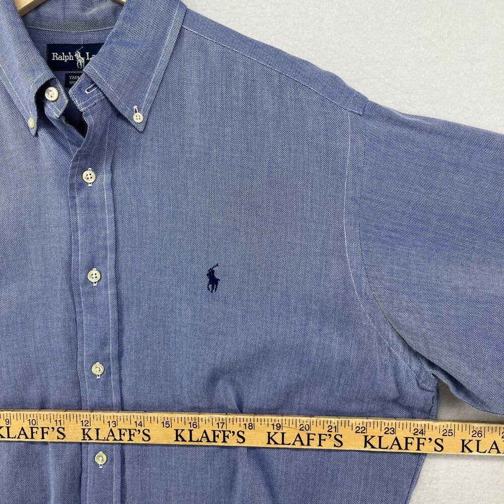 RALPH LAUREN Shirt Mens 15.5 33 Yarmouth Dress Button Down Cotton Blue - Picture 12 of 14